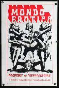 3z636 MONDO EROTICA 23x35 special poster 1972 wild image, graphic or pornographic?