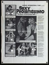 3z640 MOST PROHIBITED SEX one-sheet poster '63 strip tease, Sexy Proibitissimo, pseudo-documentary!