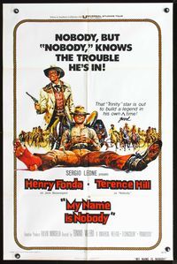 3z654 MY NAME IS NOBODY int'l one-sheet poster '74 Il Mio nome e Nessuno, Henry Fonda, Terence Hill