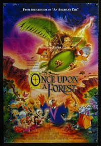 3z699 ONCE UPON A FOREST one-sheet movie poster '93 cool Steven Chorney cartoon art of creatures!