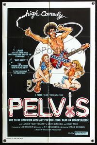 3z721 PELVIS one-sheet movie poster '77 great Elvis comedy spoof, high comedy, wackiest art!