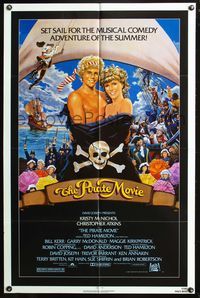 3z728 PIRATE MOVIE one-sheet poster '82 great art of sexy Kristy McNichol & Christopher Atkins!