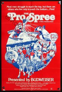 3z742 PRO SPREE one-sheet poster '80s Budweiser snow skiing downhill championship, Aspen Colorado!