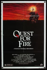 3z747 QUEST FOR FIRE one-sheet poster '82 Rae Dawn Chong, great artwork of prehistoric cavemen!