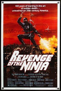 3z764 REVENGE OF THE NINJA one-sheet movie poster '83 martial arts, wild ninja over city artwork!