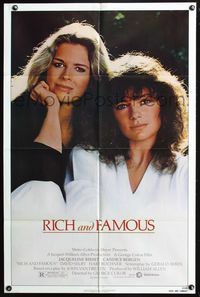 3z766 RICH & FAMOUS one-sheet poster '81 great portrait image of Jacqueline Bisset & Candice Bergen!