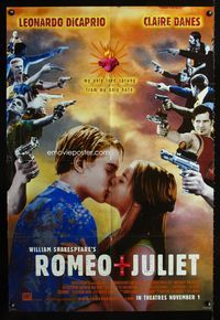 3z773 ROMEO & JULIET DS advance one-sheet poster '96 Leonardo DiCaprio, Claire Danes, Brian Dennehy
