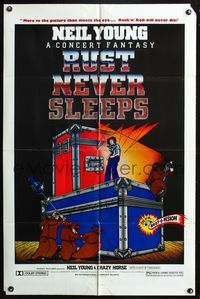 3z779 RUST NEVER SLEEPS one-sheet '79 Neil Young, rock and roll art by David Weisman & Jim Evans!