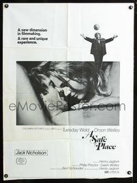 3z783 SAFE PLACE one-sheet poster '71 Orson Welles, romantic image of Jack Nicholson & Tuesday Weld!