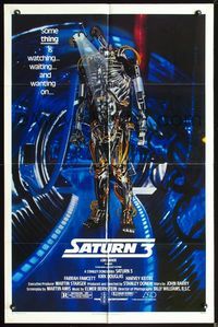 3z789 SATURN 3 one-sheet movie poster '80 Kirk Douglas, Farrah Fawcett, really cool robot image!