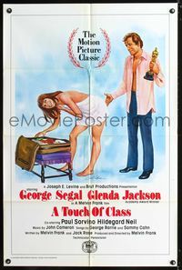 3z928 TOUCH OF CLASS one-sheet R79 great Gil Cohen art of George Segal spanking Glenda Jackson!