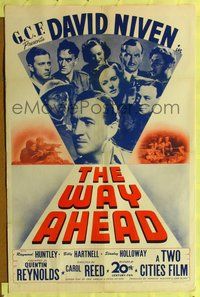 3z967 WAY AHEAD 1sheet '44 directed by Carol Reed, David Niven gets British soldiers ready for WWII!