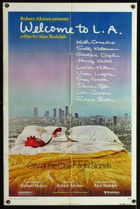 3z968 WELCOME TO L.A. one-sheet '77 Alan Rudolph, Robert Altman, City of the One Night Stands!