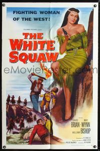 3z977 WHITE SQUAW one-sheet poster '56 sexiest Native American Indian fighting woman pointing gun!