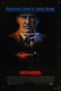 3z985 WITNESS one-sheet '85 big city cop Harrison Ford in Amish country, directed by Peter Weir!
