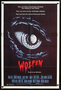 3z986 WOLFEN int'l 1sheet '81 really cool horror art of moon & clouds as eye, There is no defense!