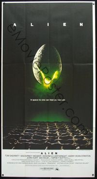 4a031 ALIEN int'l 3sh '79 Ridley Scott outer space sci-fi monster classic, cool hatching egg image!