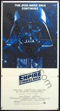 4a036 EMPIRE STRIKES BACK 3sheet '80 George Lucas sci-fi classic, cool image of Darth Vader!