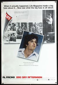 4a322 DOG DAY AFTERNOON Life Magazine style B 40x60 '75 Al Pacino, Lumet, completely different!