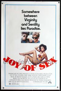 4a338 JOY OF SEX 40x60 poster '84 somewhere between virginity & senility lies paradise, sexy image!