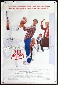 4a346 MR. MOM 40x60 poster '83 wacky image of stay-at-home father Michael Keaton with his kids!
