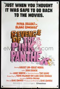4a358 REVENGE OF THE PINK PANTHER 40x60 poster '78 Peter Sellers, Blake Edwards, great cartoon art!
