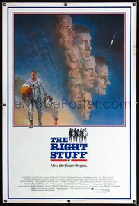 4a359 RIGHT STUFF 40x60 movie poster '83 great Tom Jung montage art of the first NASA astronauts!