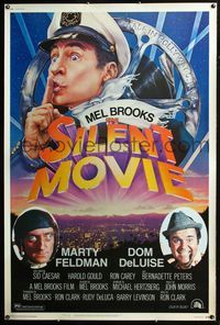 4a369 SILENT MOVIE 40x60 poster '76 Marty Feldman, Dom DeLuise, art of Mel Brooks by John Alvin!