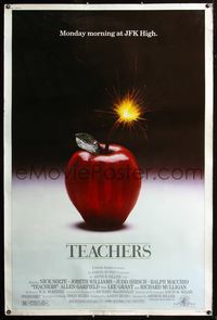 4a378 TEACHERS 40x60 poster '84 directed by Arthur Hiller, cool image of apple bomb with lit fuse!