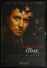 4a237 GAME DS bus stop movie poster '97 cool image of Michael Douglas partly made of puzzle pieces!