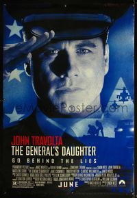 4a238 GENERAL'S DAUGHTER DS bus stop poster '99 great close up of John Travolta in uniform saluting!