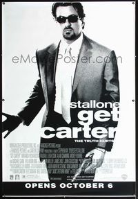 4a240 GET CARTER DS bus stop '00 great full-length image of Sylvester Stallone in cool shades w/gun!