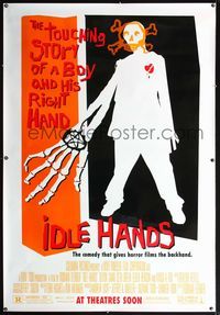 4a247 IDLE HANDS DS bus stop poster '99 a touching story of a boy and his right hand, cool artwork!