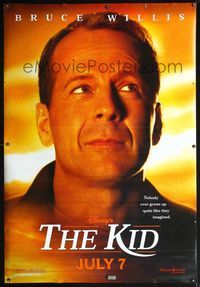 4a251 KID DS bus stop poster '00 Disney, great huge headshot portrait of Bruce Willis with hair!