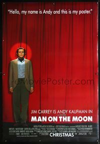 4a256 MAN ON THE MOON DS bus stop poster '99 great image of Jim Carrey as Andy Kaufman on stage!