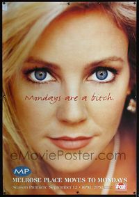4a258 MELROSE PLACE DS TV bus stop movie poster '92 incredible super close up of Heather Locklear!