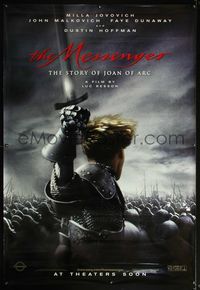 4a259 MESSENGER DS bus stop poster '99 Luc Besson, cool image of Milla Jovovich as Joan of Arc!