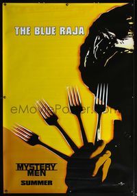 4a262 MYSTERY MEN bus stop '99 great silhouette image of Hank Azaria as The Blue Raja with forks!