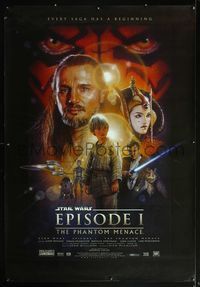 4a272 PHANTOM MENACE DS bus stop poster '99 George Lucas, Star Wars Episode I, art by Drew Struzan!