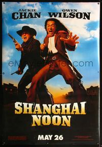 4a282 SHANGHAI NOON DS bus stop poster '00 cowboys Jackie Chan & Owen Wilson, great western image!