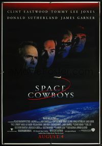 4a285 SPACE COWBOYS DS bus stop poster '00 floating images of Eastwood, Garner, Jones & Sutherland!
