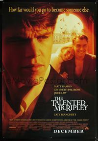 4a289 TALENTED MR. RIPLEY DS bus stop movie poster '99 Matt Damon, Jude Law, Gwyneth Paltrow