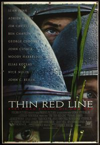 4a291 THIN RED LINE printer's test DS bus stop '98 Sean Penn, Adrien Brody & George Clooney in WWII