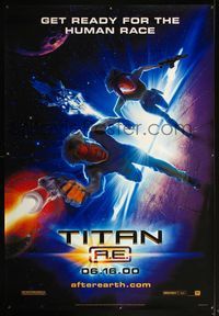 4a293 TITAN A.E. DS bus stop poster '00 Don Bluth sci-fi cartoon, get ready for the human race!