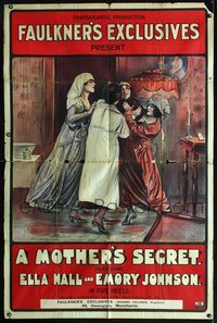4a063 MOTHER'S SECRET English 40x60 '18 woman with daughter disguised as girl evade German spies!