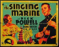 4a107 SINGING MARINE other company 1/2sh '37 art of Dick Powell playing guitar for Doris Weston!