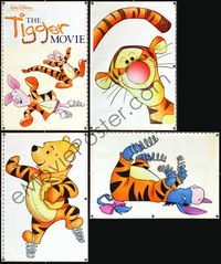 4a173 TIGGER MOVIE 4 window cling posters '00 also with Winnie the Pooh, Eeyore, Piglet & Roo!