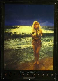 4a122 MARILYN MONROE MALIBU BEACH English commercial art poster '87 Tommy Merryfield painting!