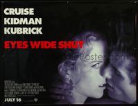 4a161 EYES WIDE SHUT subway poster '99 Stanley Kubrick, romantic c/u of Tom Cruise & Nicole Kidman!