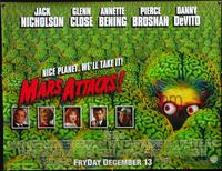 4a163 MARS ATTACKS! subway movie poster '96 directed by Tim Burton, great image of alien brains!